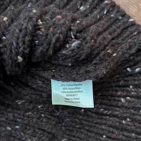 St. John's Bay Brown Flecked Cable Knit Button Down Cardigan Vest, Size Small - Picture 8 of 8